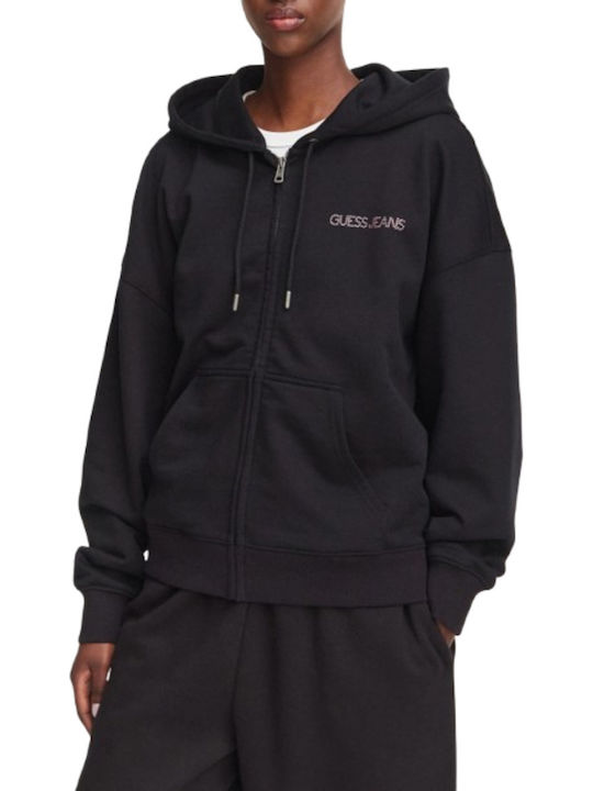 Guess Women's Hooded Sweatshirt Cardigan Black