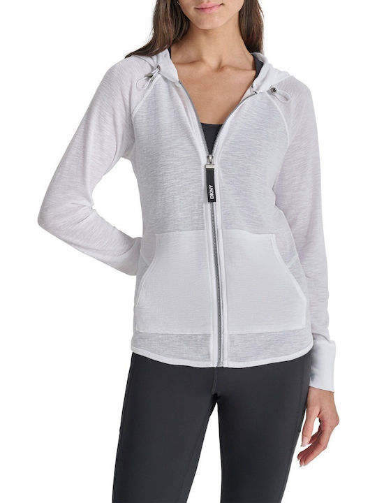 DKNY Дамска жилетка суитшърт Wht