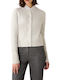 Damen Gestrickte Strickjacke mit Knöpfen Grau