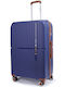 Newcom Large Hard Blue Travel Suitcase Height 76cm