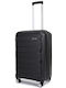 Newcom Medium Hard Black Travel Suitcase Height 61cm