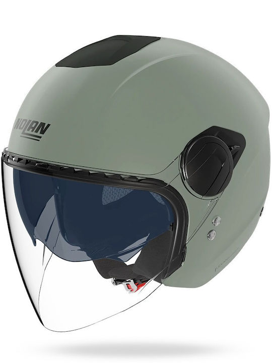 Nolan N20-2 Vizieră Classico Nobile 337 Verde Gri Cască Moto Jet ECE 22.06 1200gr cu Vizieră Solară