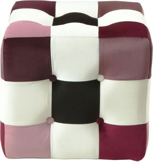 Sofa Hocker Mit Stoff Patchwork Mehrfarbig 42x42x42cm