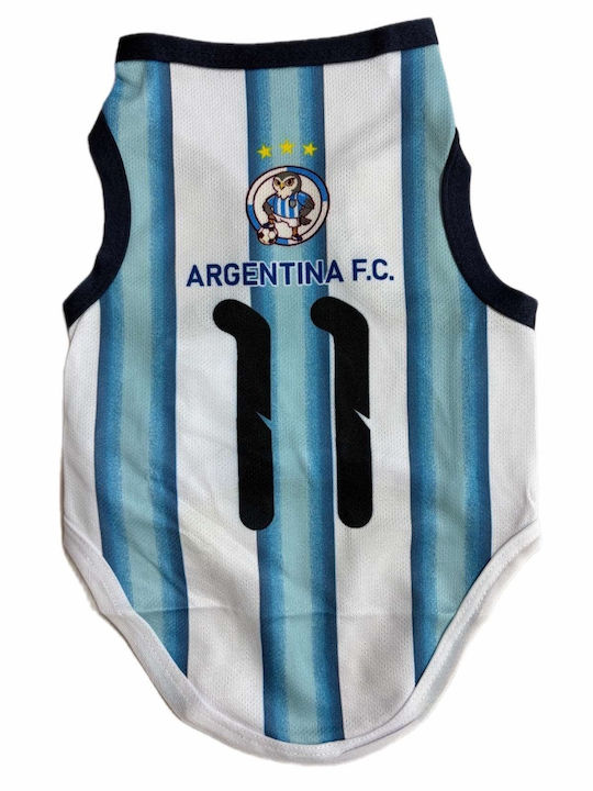 Replica Hundeshirts Nationalmannschaft Argentinien 11 Weiß Blau Gestreift 180826-06