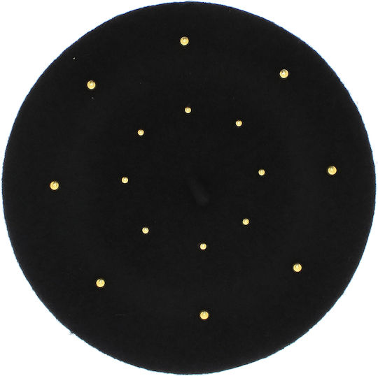 Beretă De Damă ButicCochet Lână O Mărime Design Împodobit Cu Perle Negru Bsc573