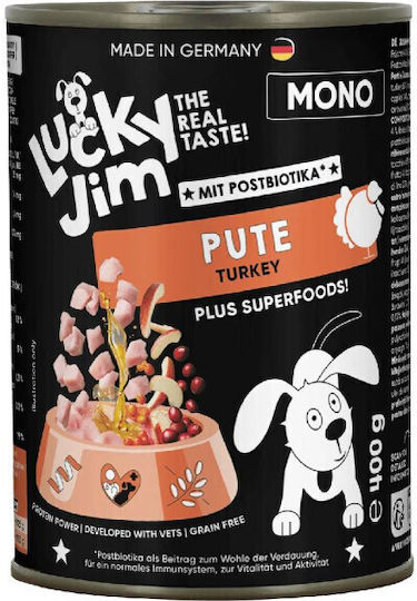 Lucky Jim Wet Dog Food With Turkey 400gr