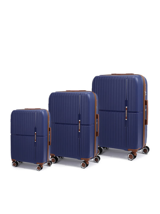 Newcom RCM Hart Reisekoffer Blau Maximale Höhe 76cm Set 3 Stück