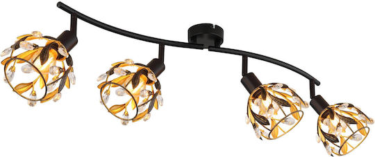 Globo Lighting Spot Cu 4 Lumini În Culoare Neagră