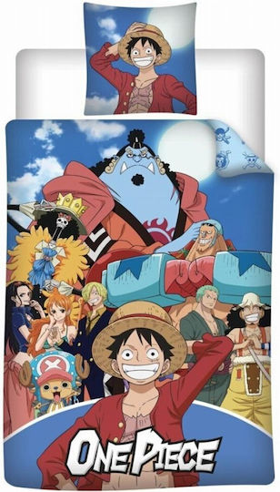 Herding Kinderbettbezüge Set Monobettbezug mit Kissenbezug Straw Hat Pirates 140x200cm