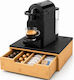 Bakaji Coffee Capsule Organizer Glass Surface Black Marble Effect 31.5x30x10 Cm 02002447