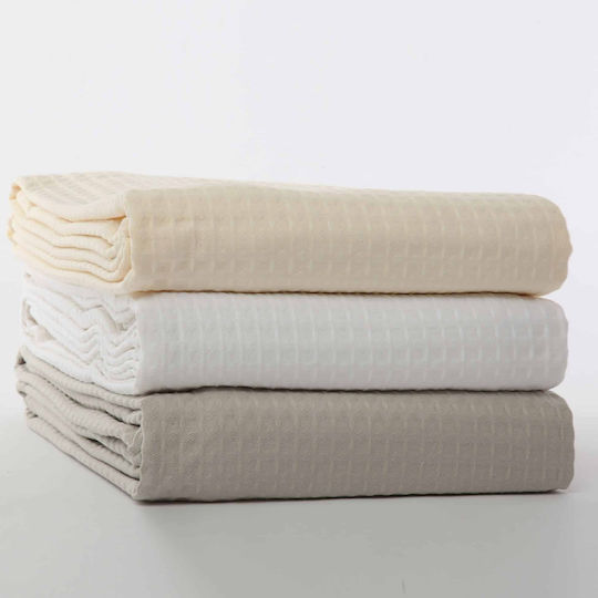 Nef-Nef Homeware Κουβέρτα Ξενοδοχείου Υπέρδιπλη Πικέ Γκρι 230x240cm