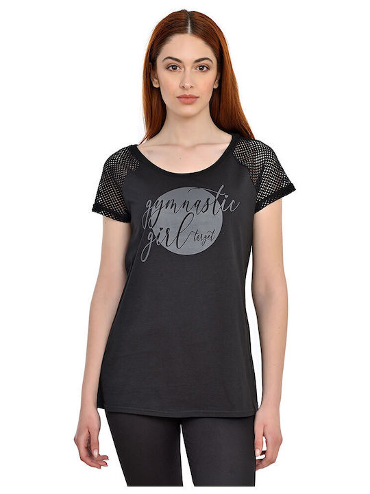 Women's Short Sleeve Black Blouse