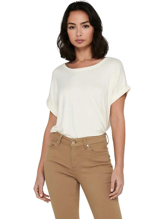 Only Women's T-shirt Antique White Cream