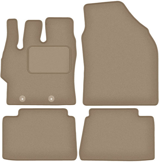 Velour Car Mats Mazda 2 Hybrid Hatchback 2022 Beige