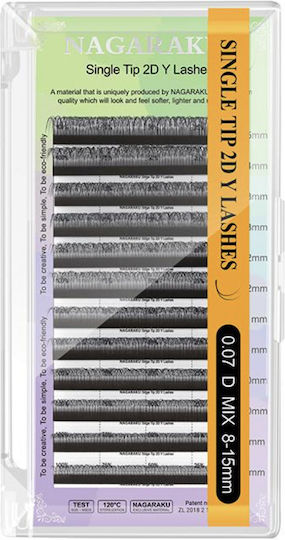 Single Tips 2d Y Eyelash Extension Nagaraku 0.07d Mix 8-12mm