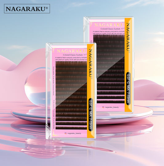 Classic Dark Brown Eyelash Nagaraku 0.05d 8mm