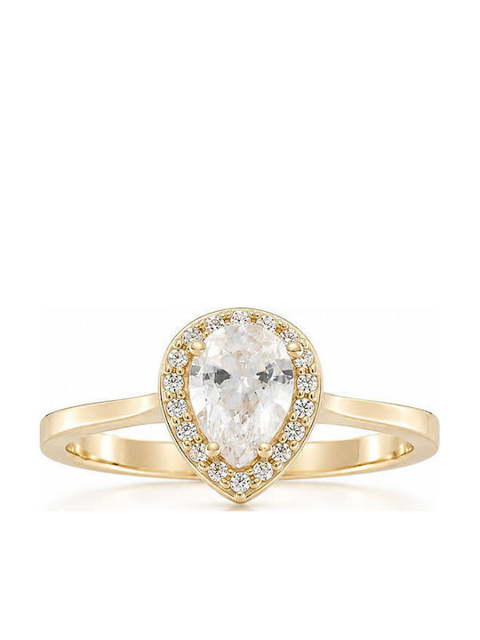 Ios Women's Ring with Zircon from 14K Gold