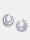 Ohrringe Ohrhänger Halbmondform Vergoldet 4963411-Silber