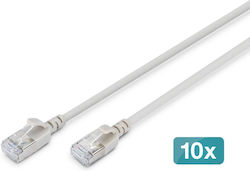 Digitus DK-1632-A-050S-10 F/FTP Cat.6a Καλώδιο Ethernet 5m Γκρι 10τμχ
