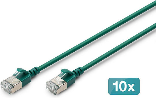 Digitus F/FTP Cat.6a (Gigabit) Мрежов Кабел Ethernet 5м Зелен 10 Бройки