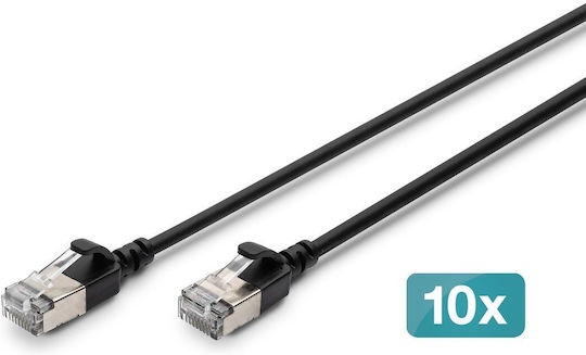 Digitus F/FTP Cat.6a (Gigabit) Мрежов Кабел Ethernet 3м Черен 10 Бройки