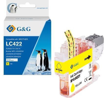 G&G Compatible Inkjet Printer Ink Brother Brother LC422Y 550 Pages Yellow 1 Piece