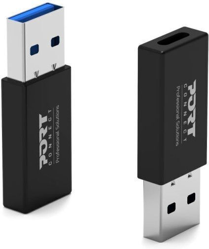 Port Designs Μετατροπέας USB-A male σε USB-C female 2τμχ