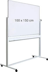 Magnetic Whiteboard Double-sided Rotating 100 X 150 Cm On Mobile Stand Aluminum Profile Optima Magnetic Whiteboard Double-sided Rotating 100 X 150 Cm On Mobile Stand Aluminum Profile Optima