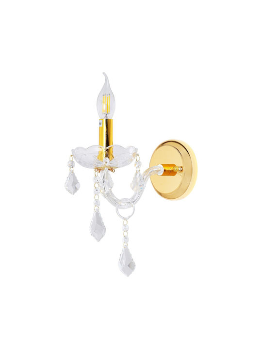 Artekko Modern Wall Lamp with E14 Bulb Base Gold 20x20cm