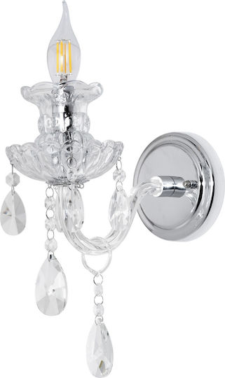 Artekko Modern Wall Lamp with E14 Silver Socket 20x20x28cm