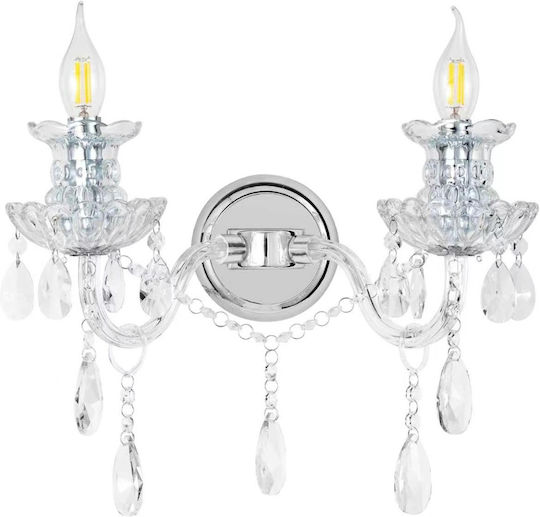 Artekko Modern Wall Lamp with E14 Silver Socket 20x20x28cm
