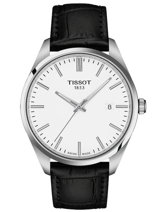 Tissot Pr 100 Ανδρικό Ρολόι 40mm Μπαταρίας με Μαύρο Δερμάτινο Λουράκι