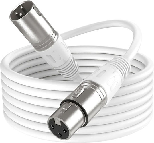 Fifine XLR кабел мъжки - Бял 1.8m L9C-W