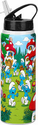 Digital Place Kinder Trinkflasche aus Aluminium Smurfs Weiß 600ml