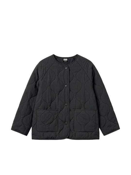 Kids Quilted Short Black Jacket