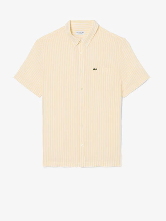 Lacoste Cămașă Din In Mâneca Scurta Cu Croială ...