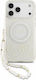 Guess Flowers Allover Strap Back Cover Plastic White for iPhone 18 Pro Max