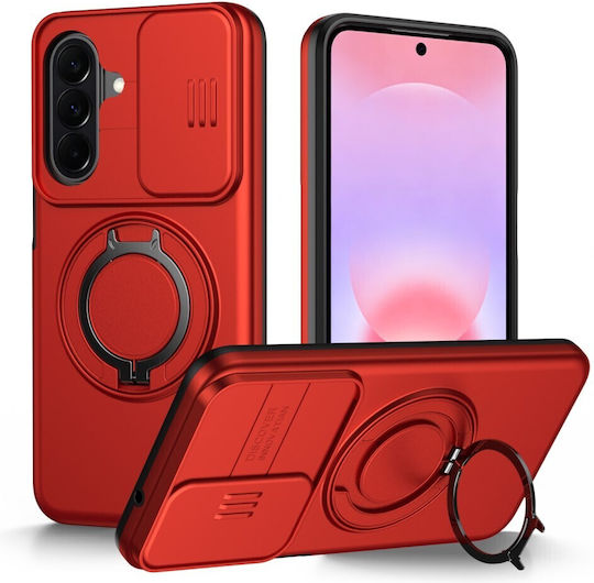 Sliding Cover Hard Case Ring Red Samsung Galaxy A27 5G