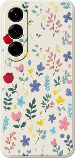 Painted Flowers Silicone Case Beige Samsung Galaxy A27 5g
