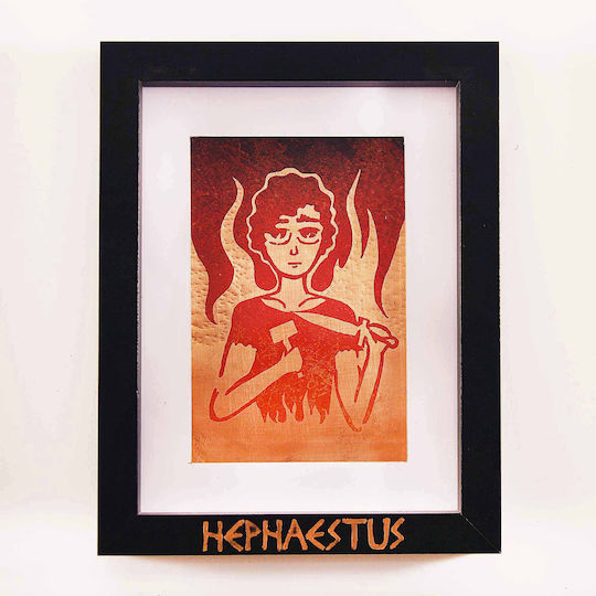 Inspiral Tree Gemälde Kupfer Gott Hephaistos Rahmen 17,5 × 22,5 cm