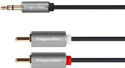 Kruger&matz Cable Jack 3.5 2rca 10m Basic