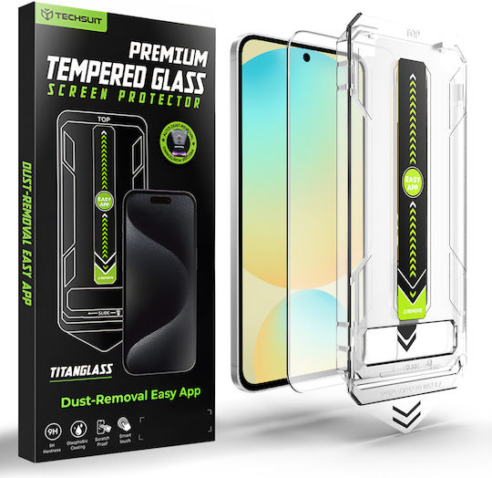 Techsuit Съвместим С Отпечатък На Пръст Titanglass Crystalhd Samsung Galaxy S24 Fe A56 5g Прозрачен