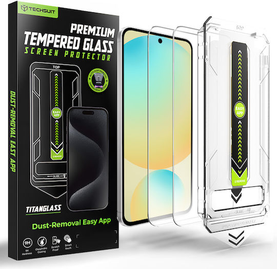 Techsuit Fingerprint Unlock Compatible Titanglass Crystalhd 2 Pack Samsung Galaxy S24 Fe A56 5g Clear