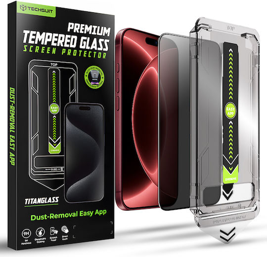 Techsuit Titanglass Fullcover iPhone 18 Pro Max Privacy Протектор за мобилен телефон