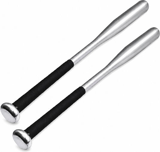 Set Two Depox Aluminum Baseball Bats 63 Cm Silver
