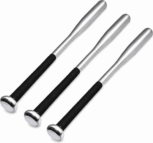 Set de trei bâte de baseball Depox din aluminiu 63 cm argintii