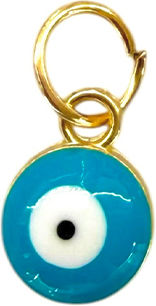 Turquoise White Evil Eye Ring–Evil Eyes Crafts Jewelry & Charms 8mm 50pcs M167t Riniotis Rin-m167t