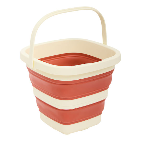 5Five Folding Square Cleaning Bucket 25x20x26cm Capacity 5lt Brown
