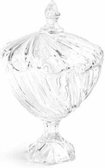 Homestyle Φοντανιέρα Γυάλινη με Καπάκι και Πόδι 15x23cm Διάφανη