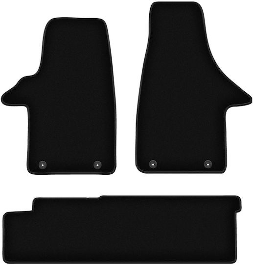 Covorașe Auto Velur Negre Basic VW Transportator T5 Van 2 Rânduri 2003-2015
